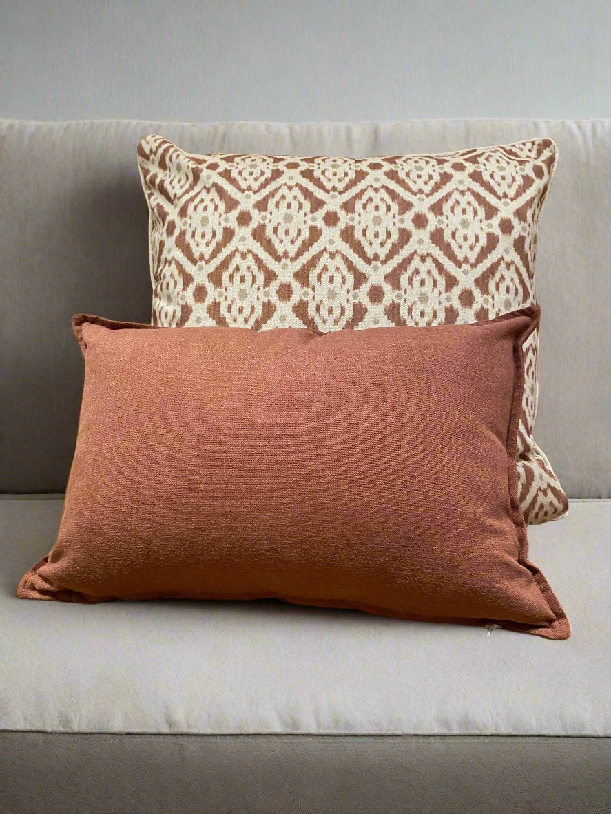 Aubergine Breeze linen cushion sofa