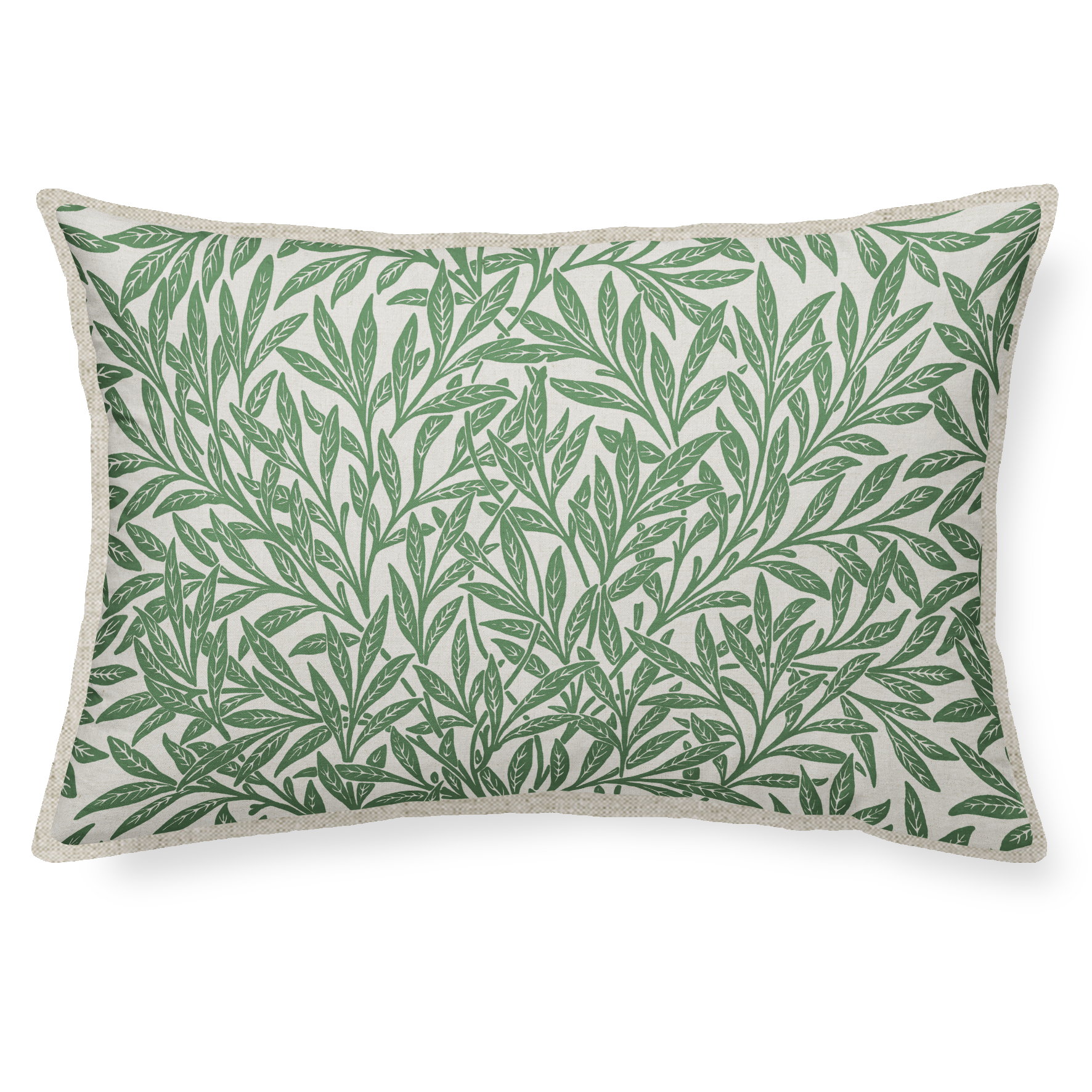 Eucalyptus Leaves Green Linen cushion