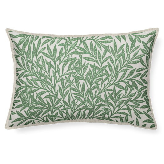 Eucalyptus Leaves Green Linen cushion