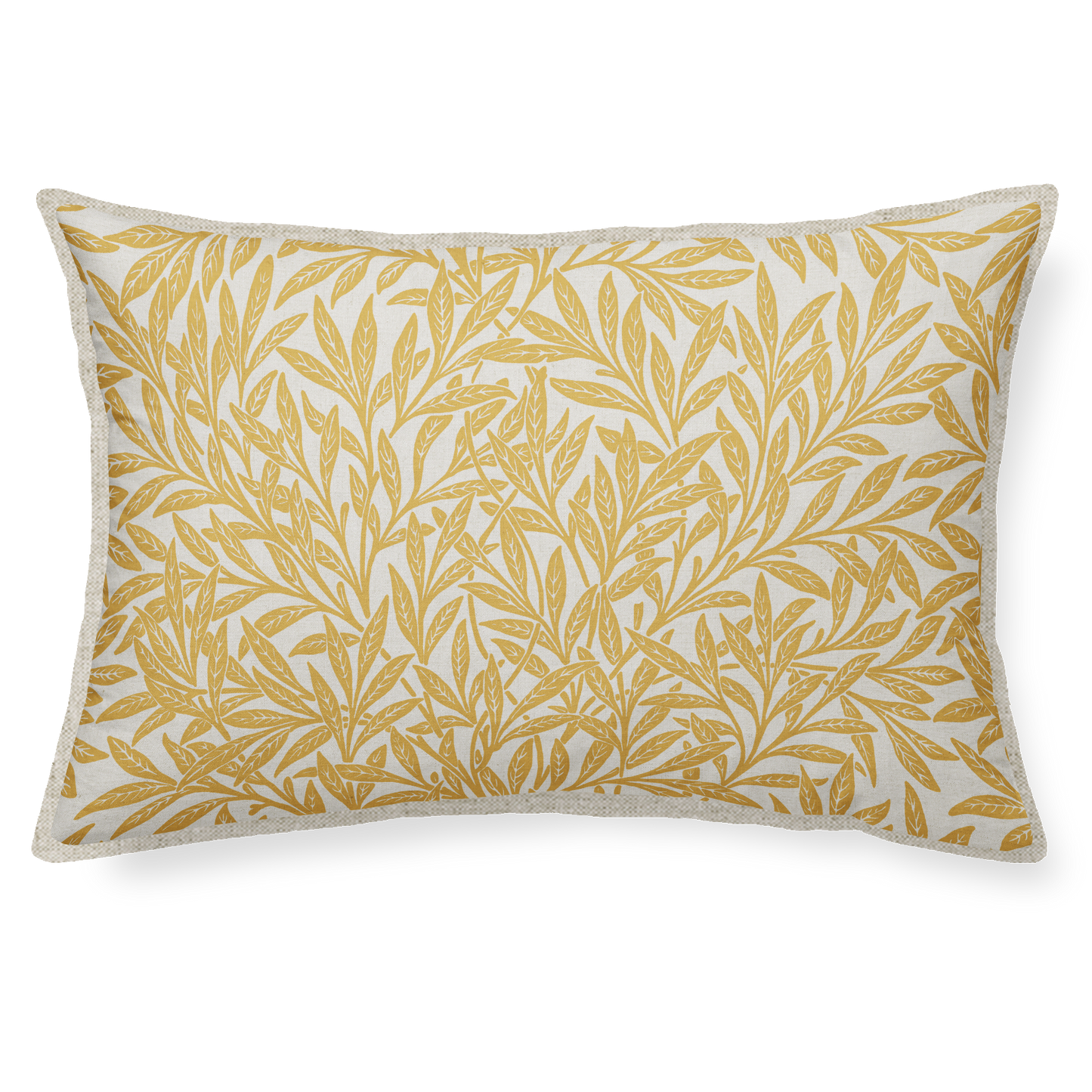 Eucalyptus Leaves Yellow Linen cushion 30X50