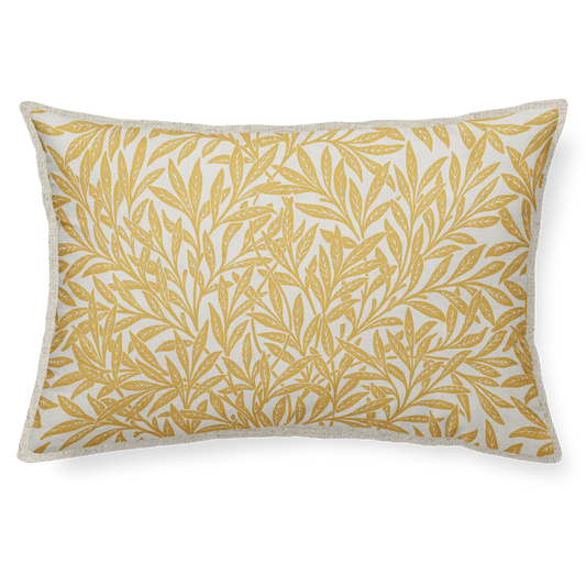 Eucalyptus Leaves Yellow Linen cushion 30X50