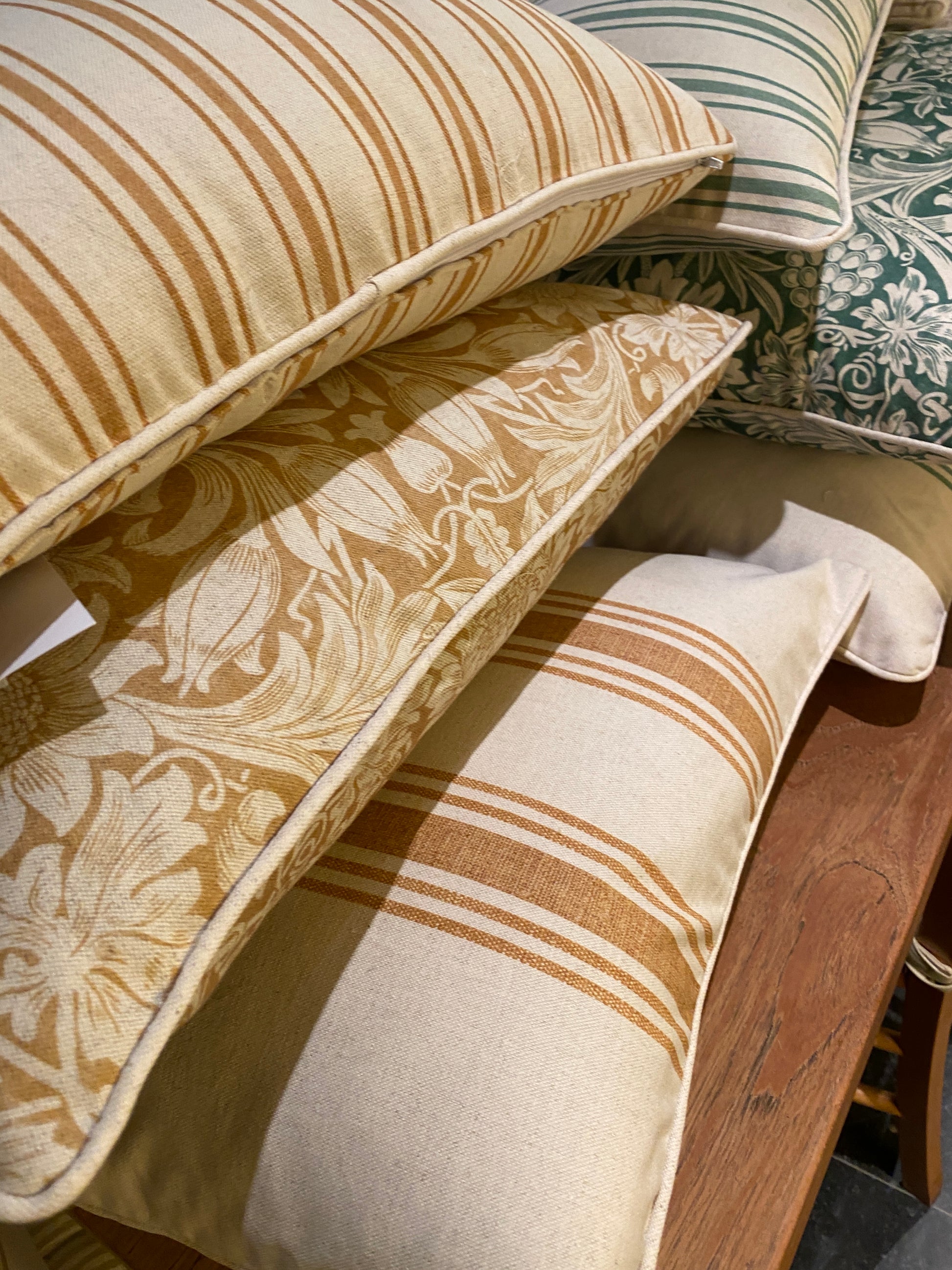 Rowan ochre floral & stripes