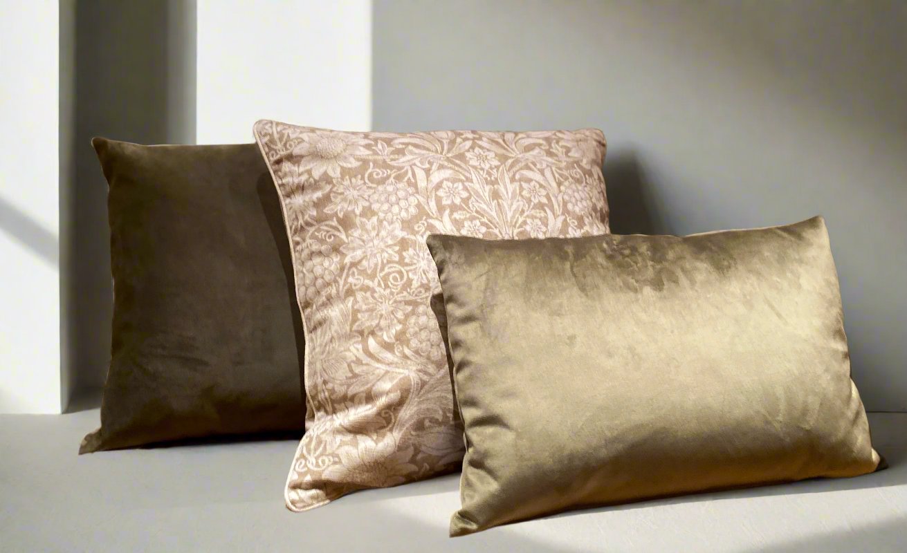 Velvet forest green & Rowan beige