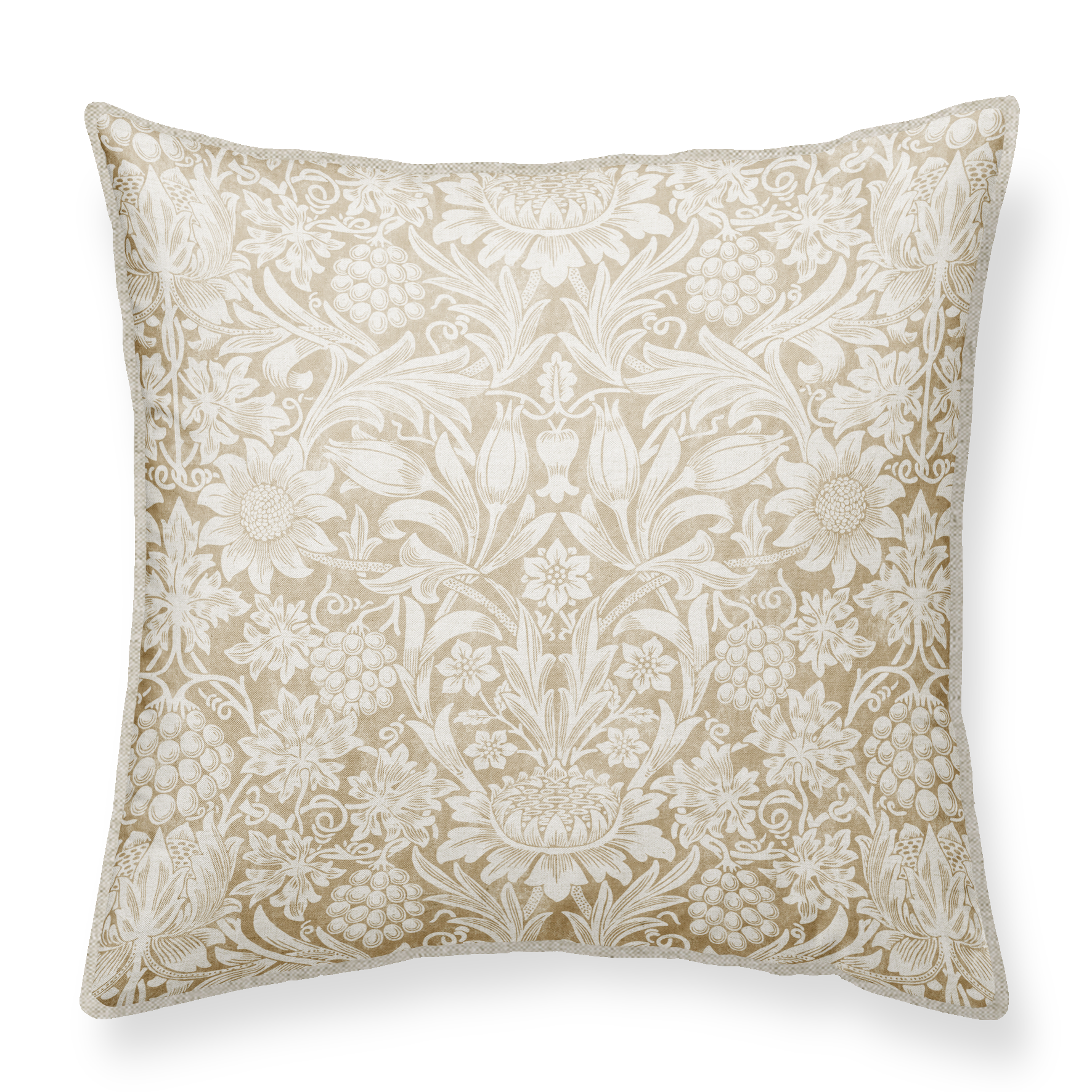 William Morris Beige Linen Cushion 50x50