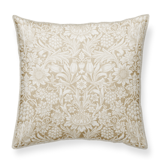 William Morris Beige Linen Cushion 50x50