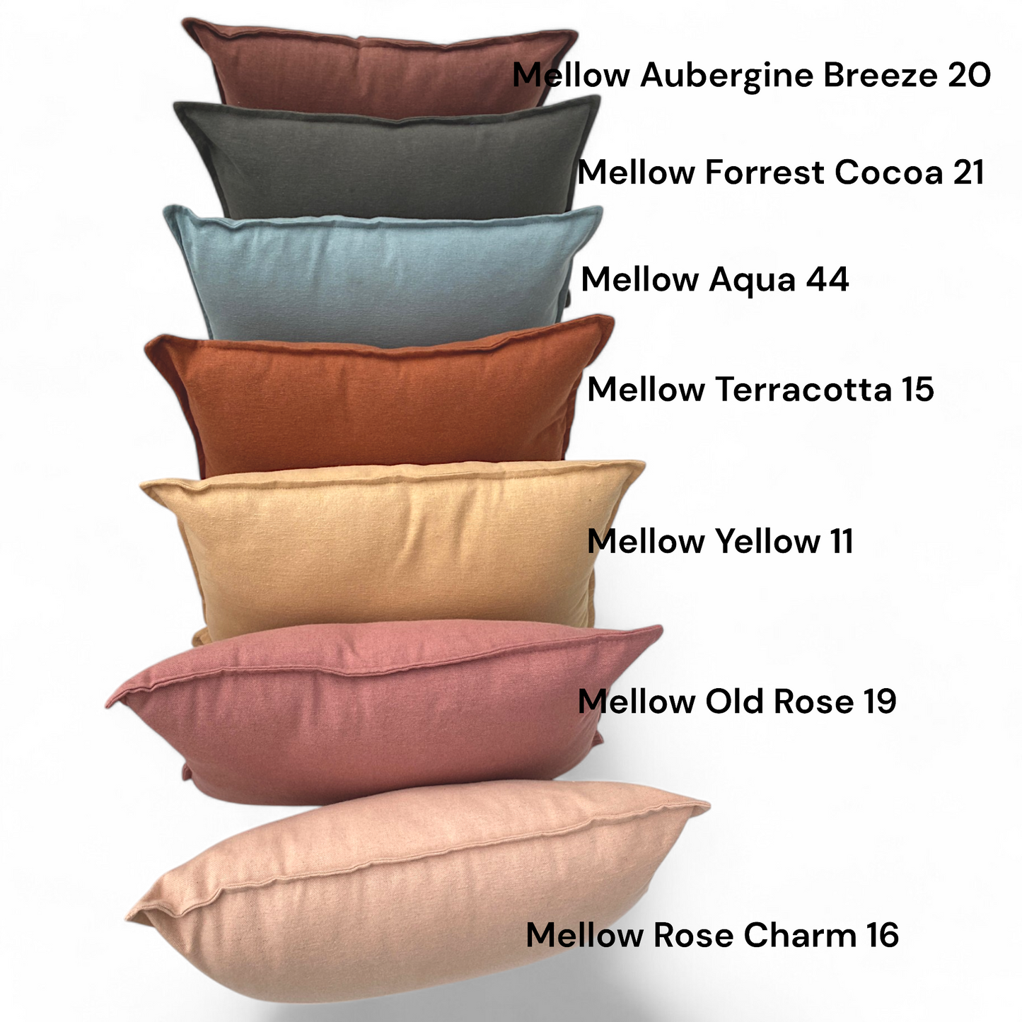 Linen & Grace Aqua 44 cushion with vibrant, all-over pastel pink coloring, soft fabric, and decorative stitching detail.