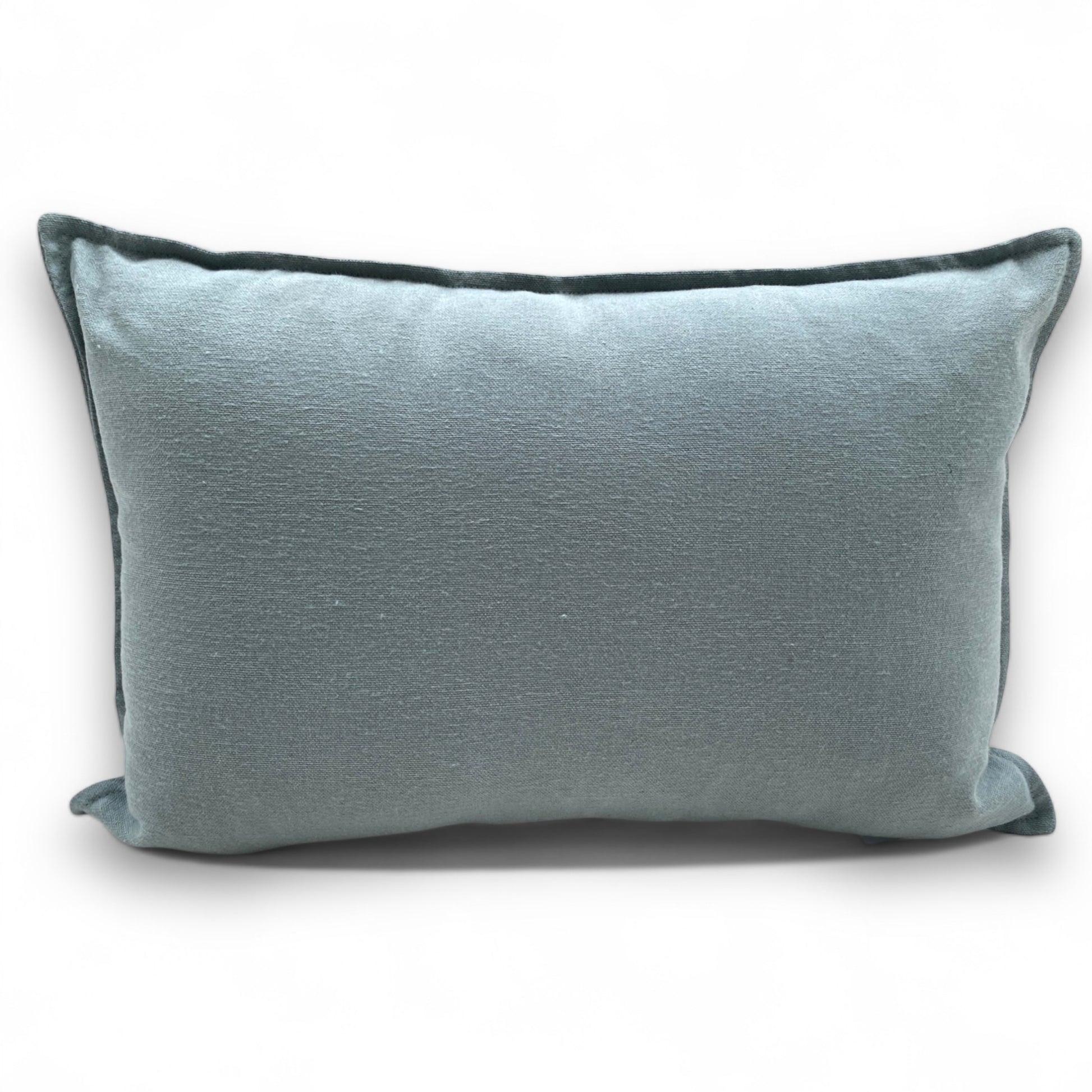 linen cushion aqua