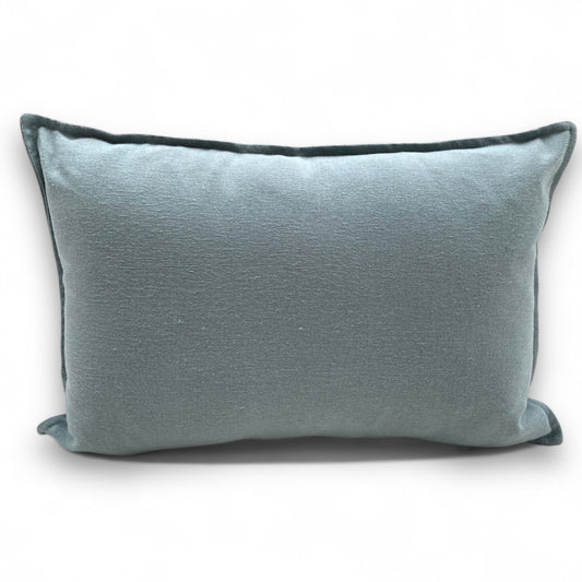 linen cushion aqua