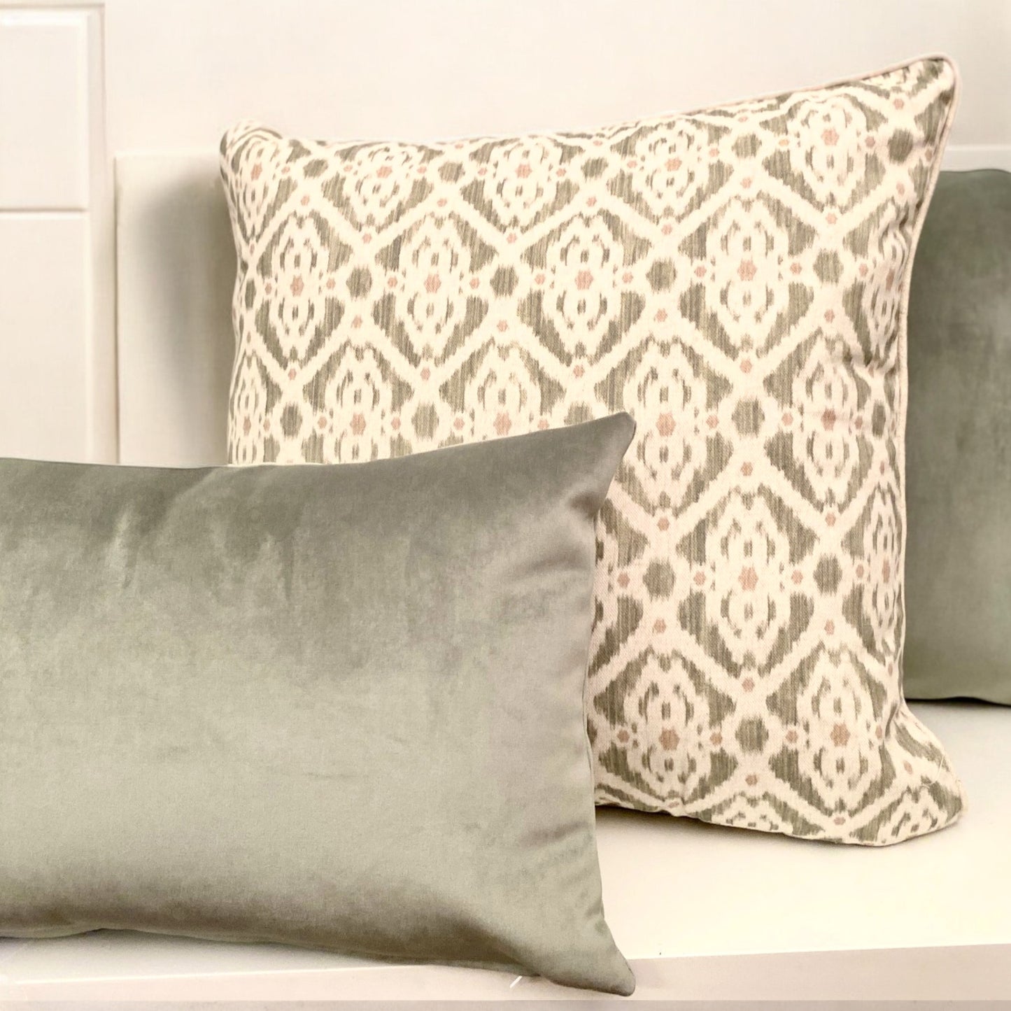 Coussin en Velours Minte Douce