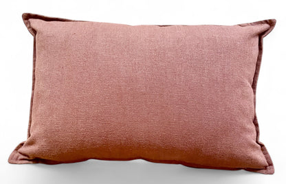 plain linen auberine cushion