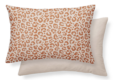 Velvet pink; Leopard print one side, plain beige other side; 45x30cm New Classic; A Touch of Colour