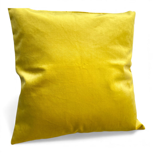 Velvet yellow cushion 50x50cm; A Touch of Color