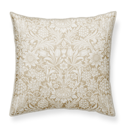 William Morris Beige Linen Cushion 50x50