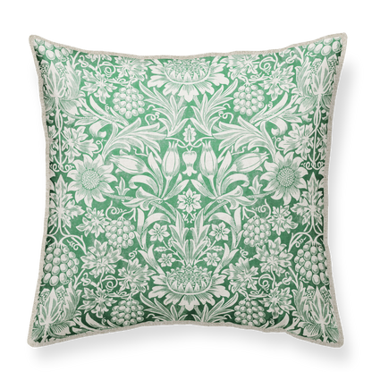 William Morris Green Linen Cushion 02