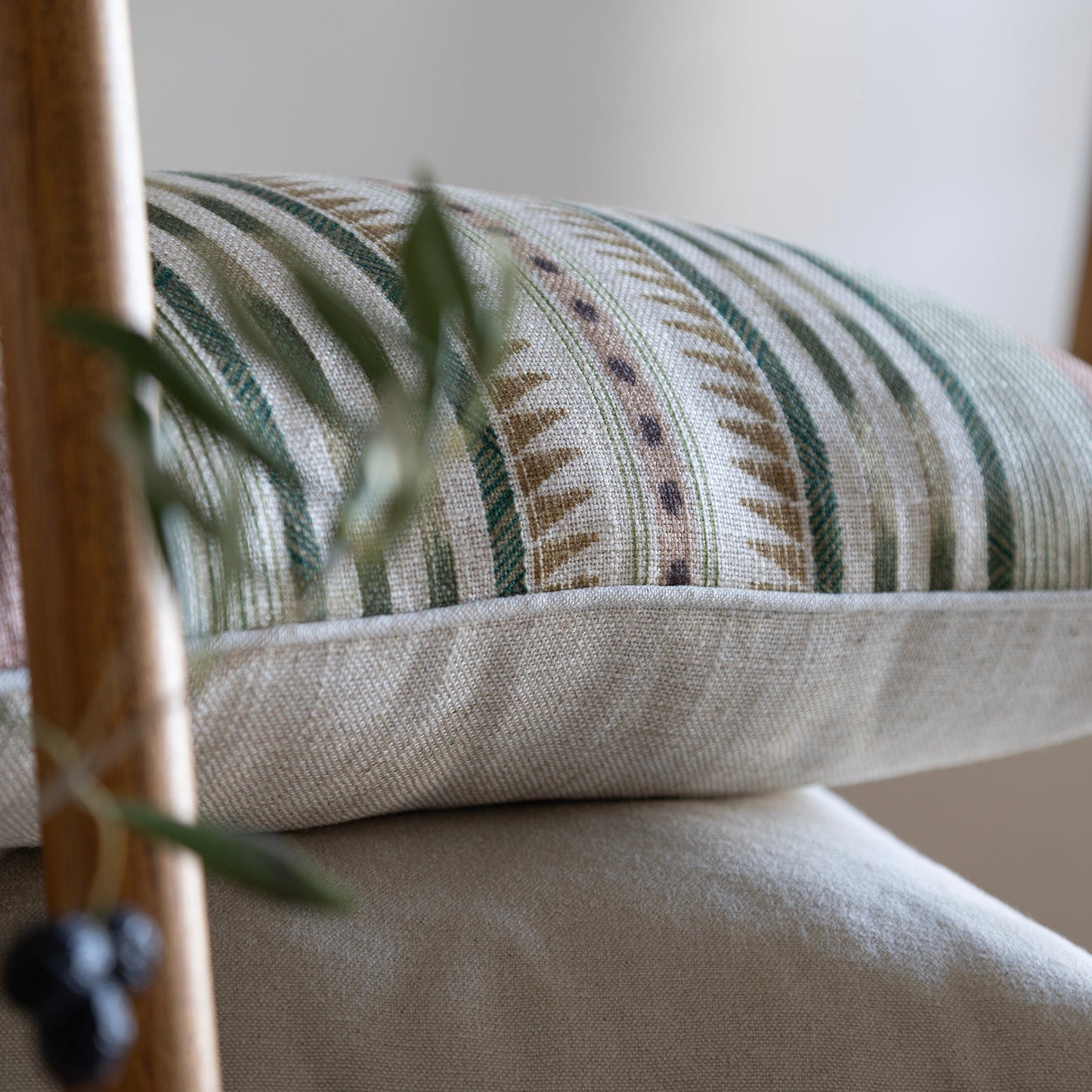 linen cushion  striped linen cushion pastel colours