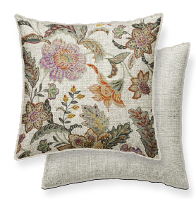 cushion with flower pattern, visolinen, 50x50 cm other side plain