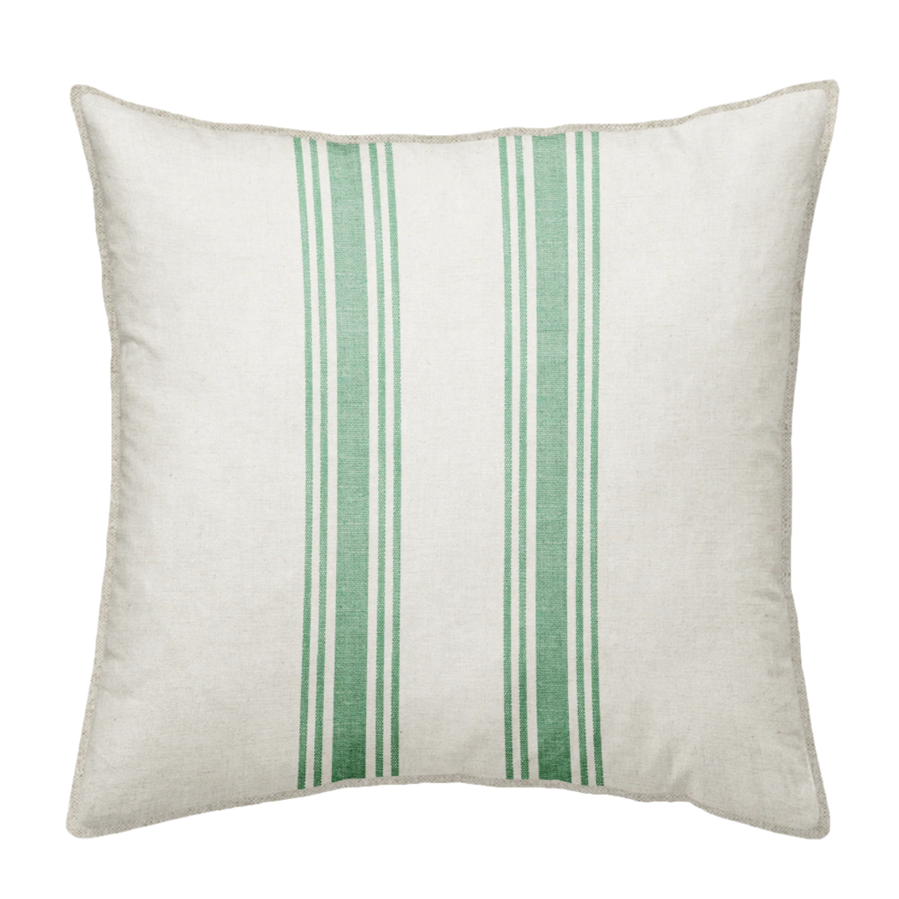 doble striped green linen cushion