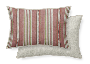 Two striped pillows with a label indicating size 30x50.